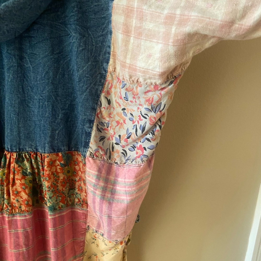 Young Threads Denim Patchwork Tunic Top with Pink… - image 6